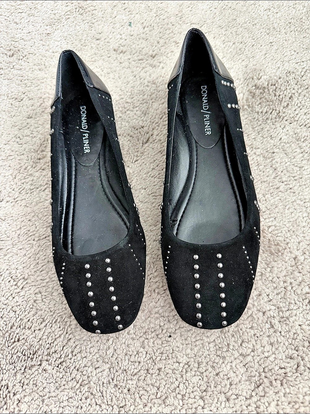 Donald J Pliner Studded Black Flats Darren